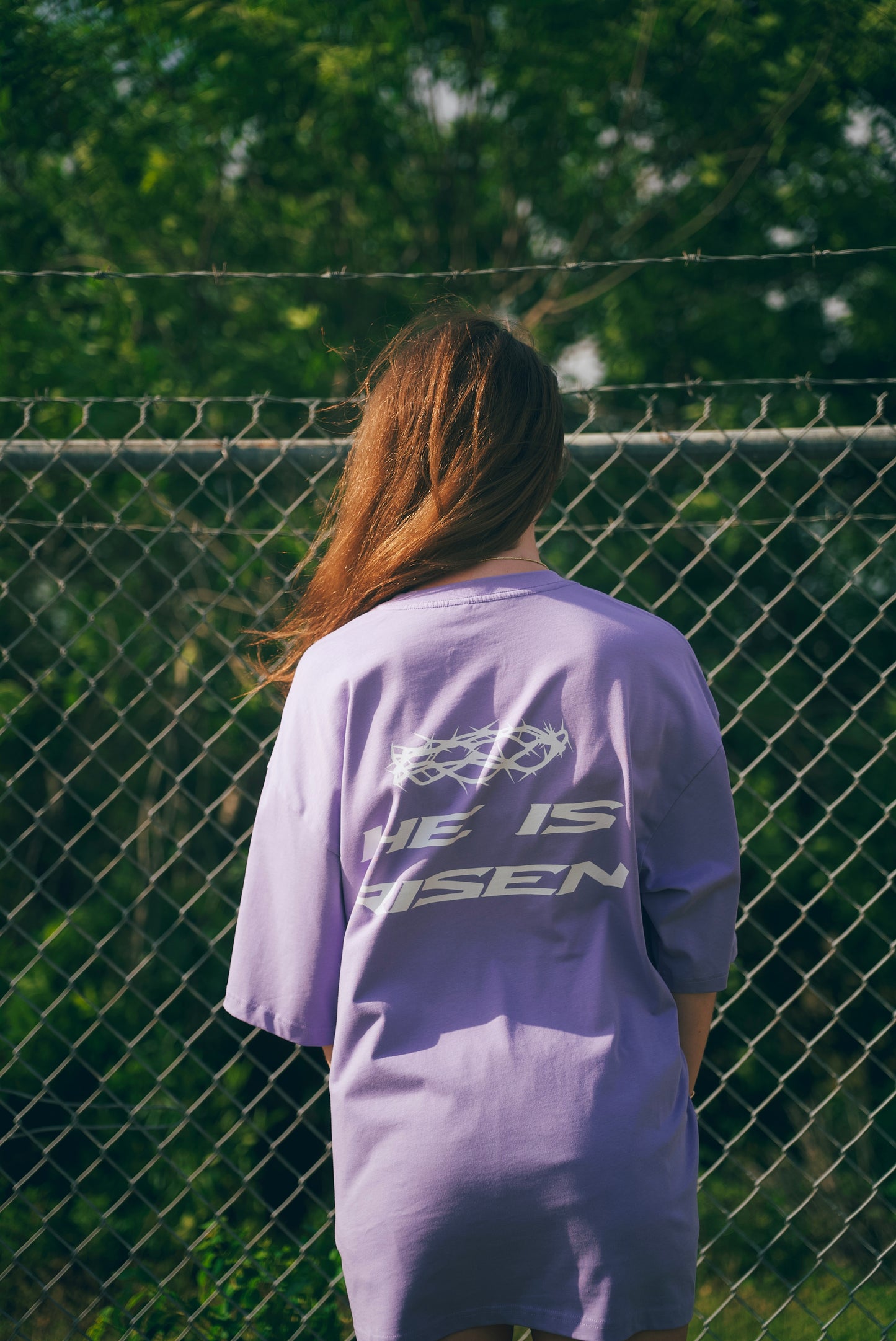 HE IS RISEN - Heavyweight Boxy T-Shirt - Lilac