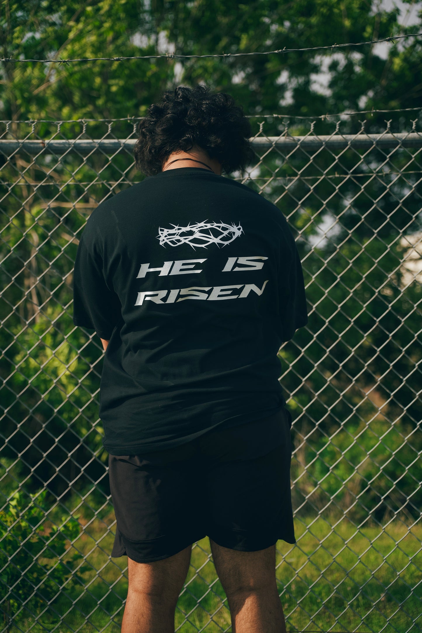 HE IS RISEN - Heavyweight Boxy T-Shirt - Black