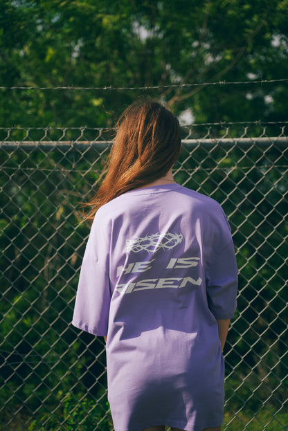 HE IS RISEN - Heavyweight Boxy T-Shirt - Lilac