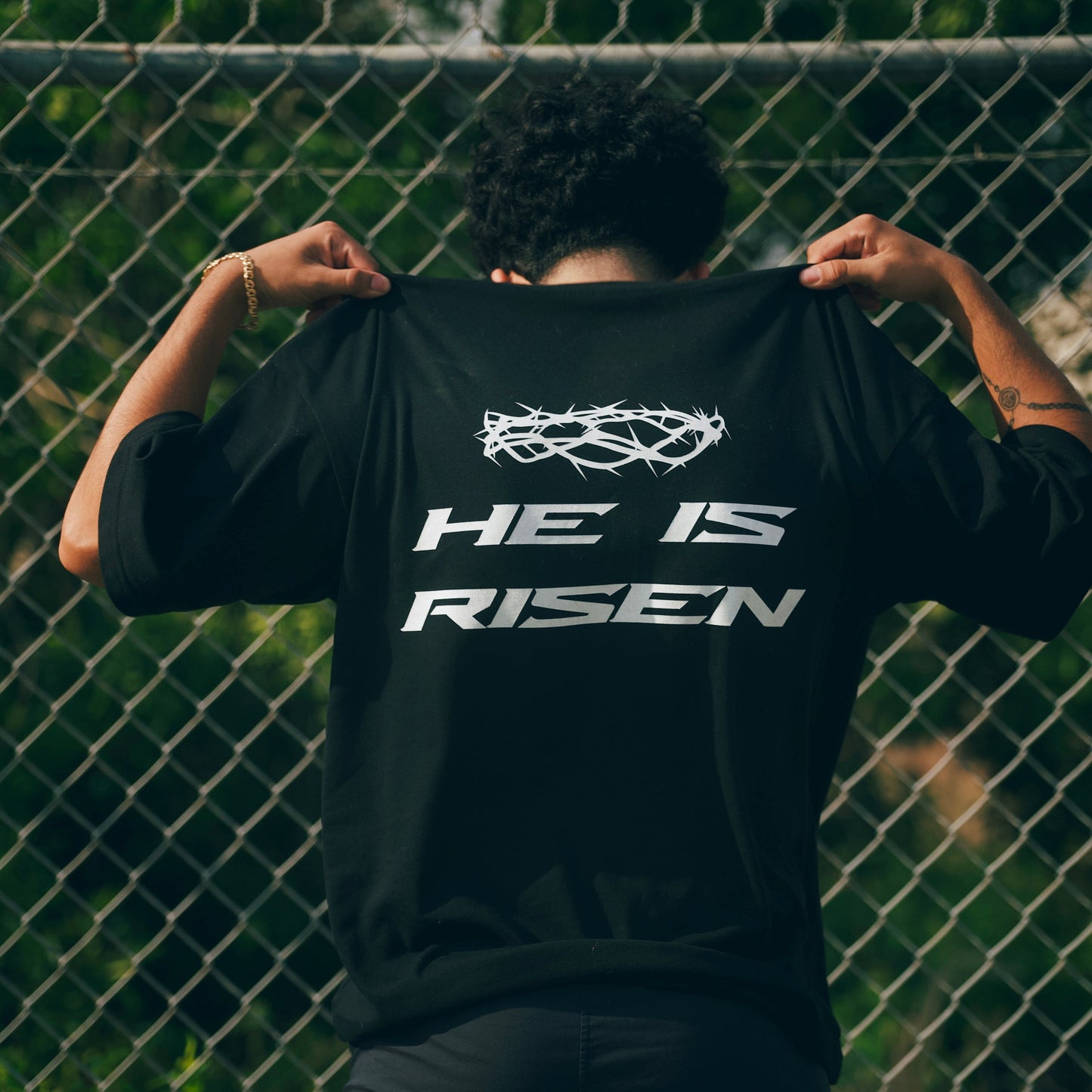 HE IS RISEN - Heavyweight Boxy T-Shirt - Black